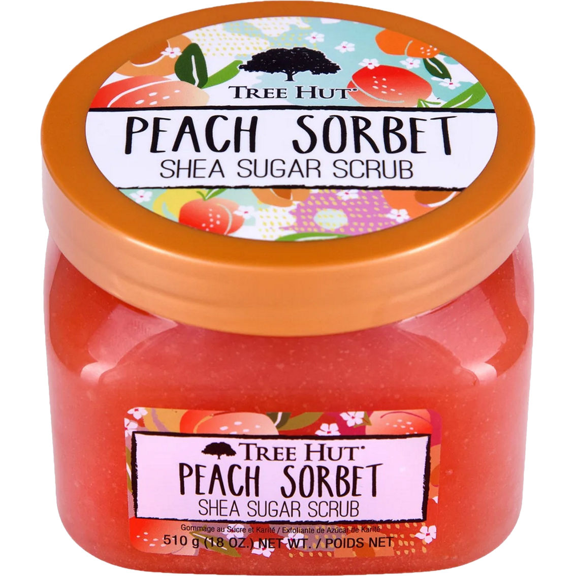 Tree Hut Peach Sorbet Shea Sugar Scrub, 18 oz, Ultra Hydrating and