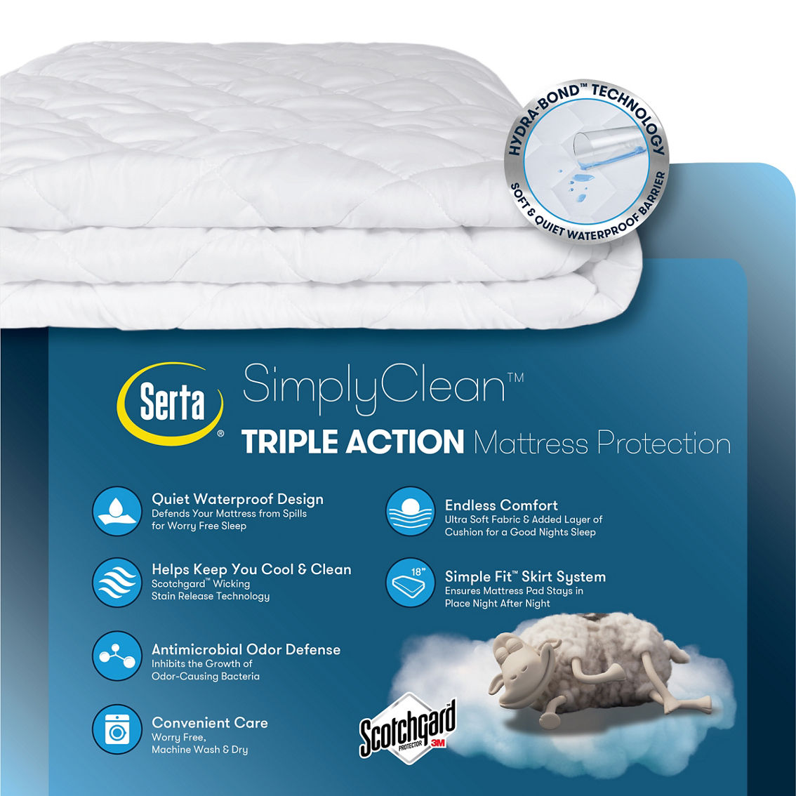 Serta Simply Clean Triple Action Mattress Pad - Image 4 of 4