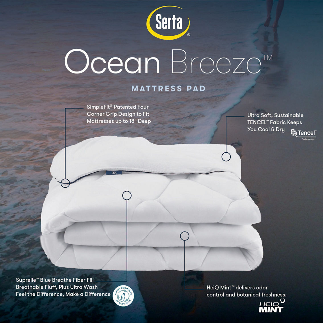 Serta Ocean Breeze Mattress Pad - Image 6 of 6