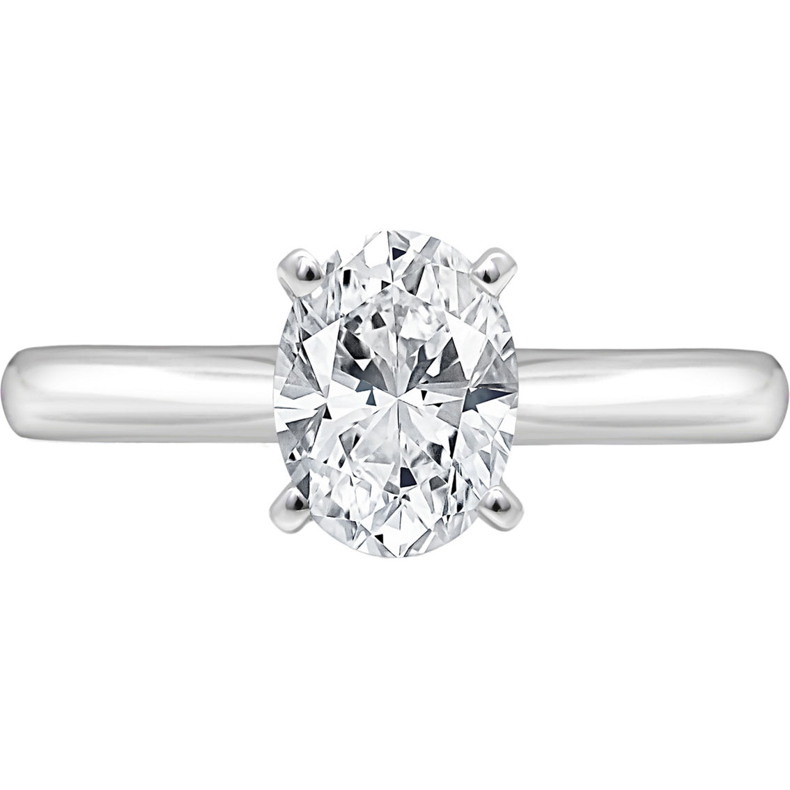 Ray of Brilliance 14K White Gold 1 1/2 CTW Lab Grown Oval Diamond Solitaire Ring - Image 2 of 4
