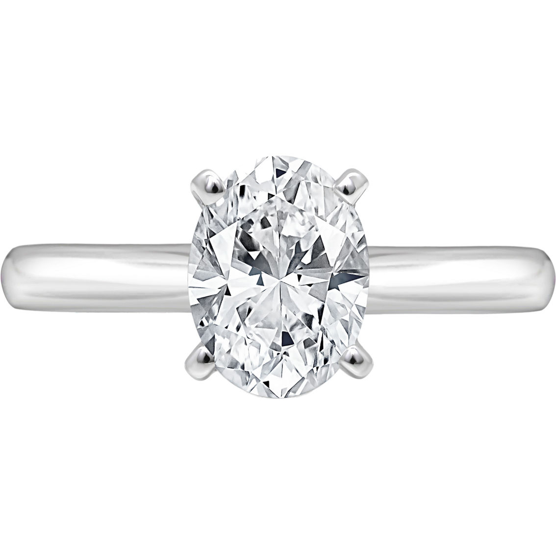 Ray of Brilliance 14K White Gold 2 CTW Lab Grown Oval Diamond Solitaire Ring - Image 4 of 4
