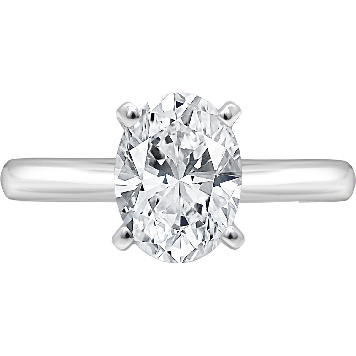 Ray of Brilliance 14K White Gold 3 CTW Lab Grown Oval Diamond Solitaire Ring - Image 4 of 4