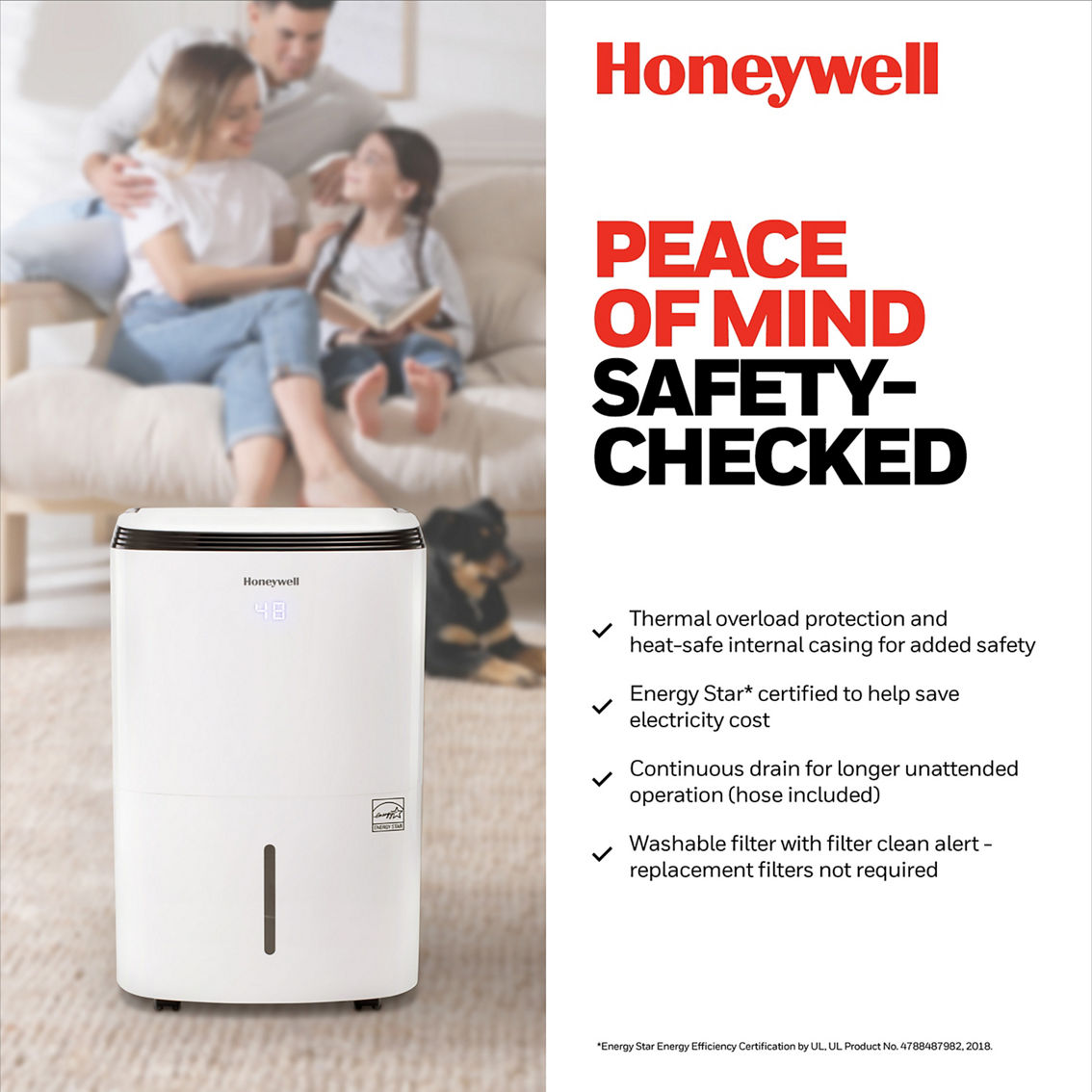 Honeywell 30 Pint Energy Star Dehumidifier with Washable Filter - Image 5 of 6