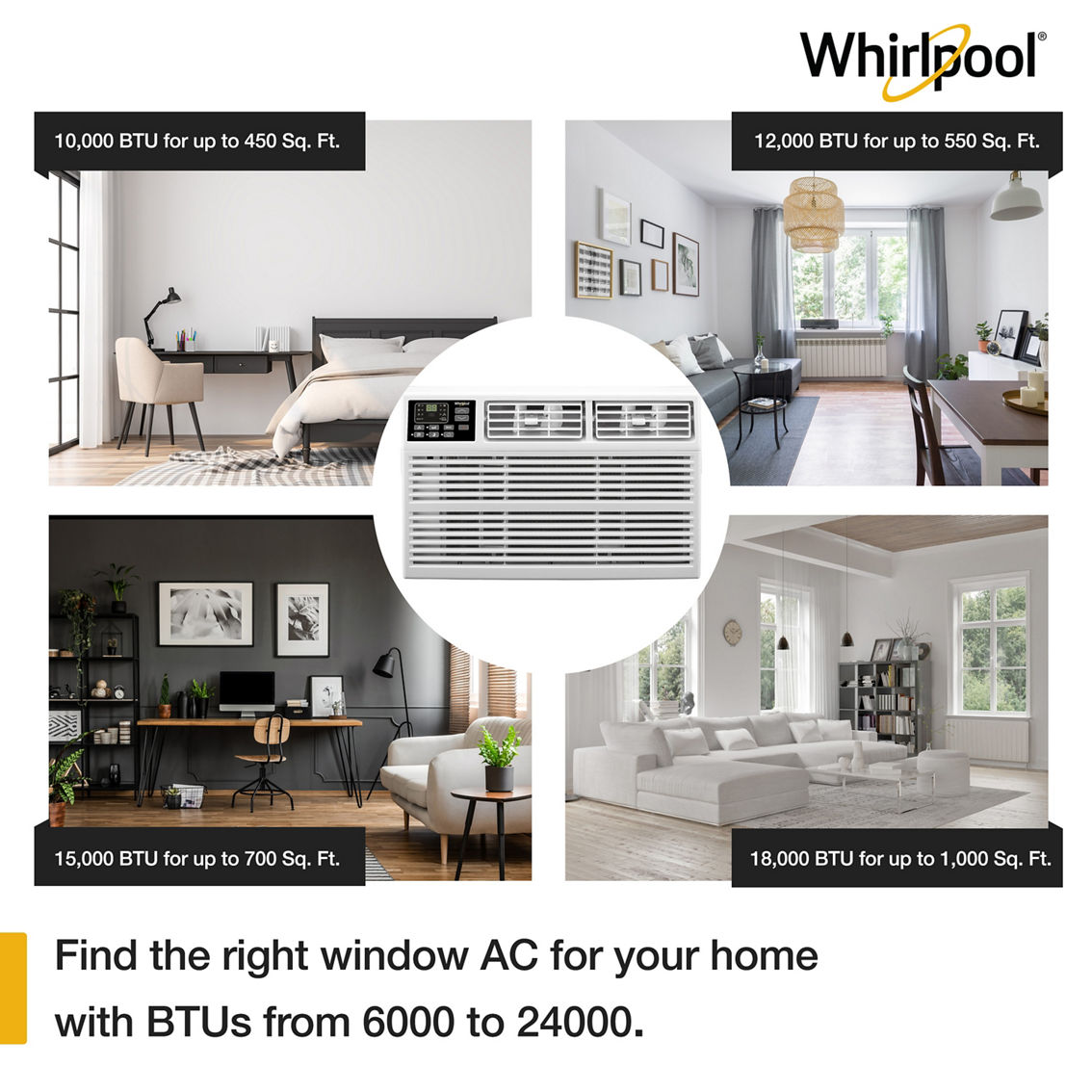 Whirlpool 15,000 BTU 115V Window-Mounted Air Conditioner with Remote Control - Image 5 of 6