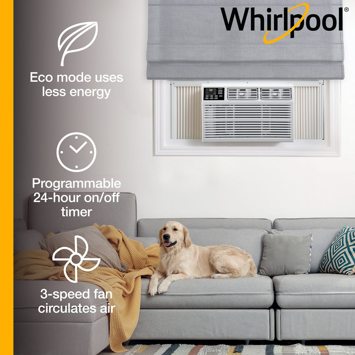 Whirlpool 15,000 BTU 115V Window-Mounted Air Conditioner with Remote Control - Image 6 of 6