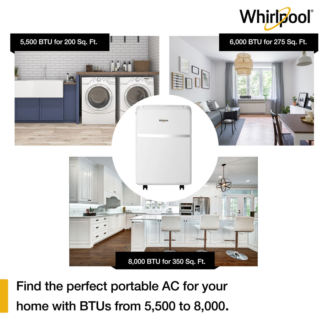 Whirlpool 6500 BTU Portable Air Conditioner - Image 5 of 5