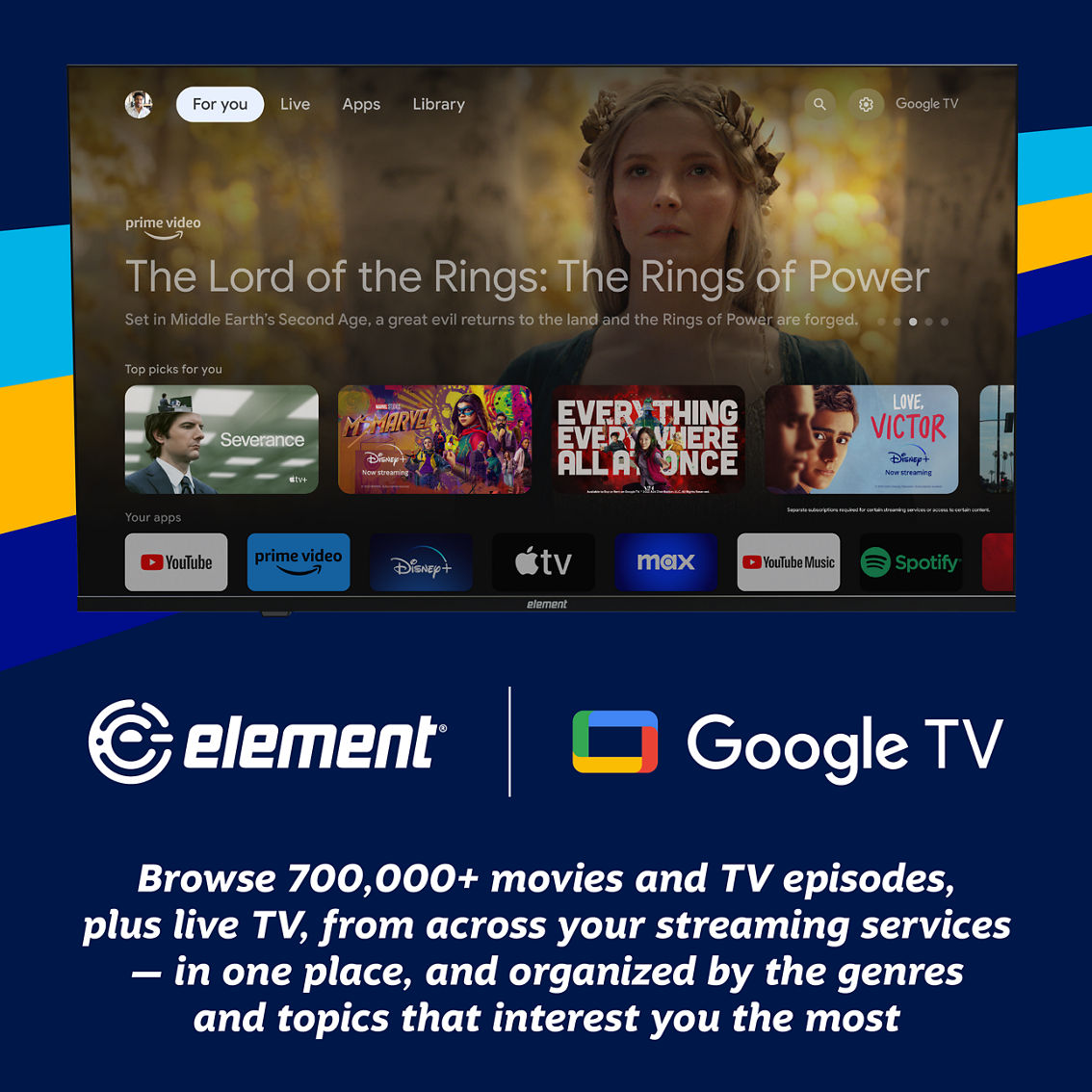 Element 55 In. 4k Uhd Hdr Frameless Google Tv E450ad55g-g, Tvs, Electronics
