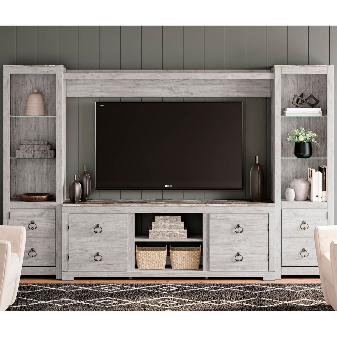 Signature Design by Ashley Willowton Entertainment Center 4 pc. - Image 5 of 5