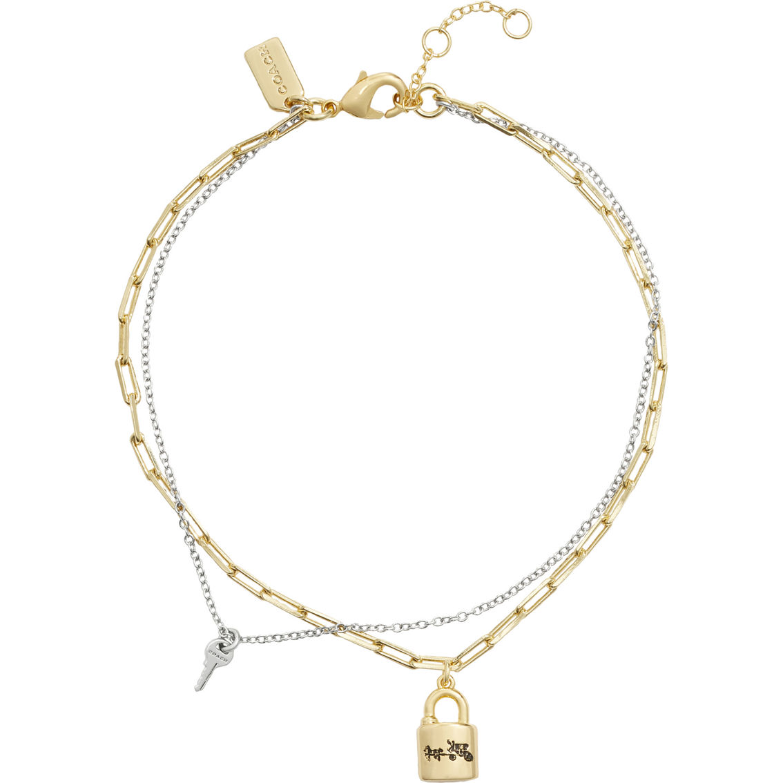 COACH 8.75 in.  Signature Lock & Key Charm Lobster Clasp Bracelet - Image 2 of 3