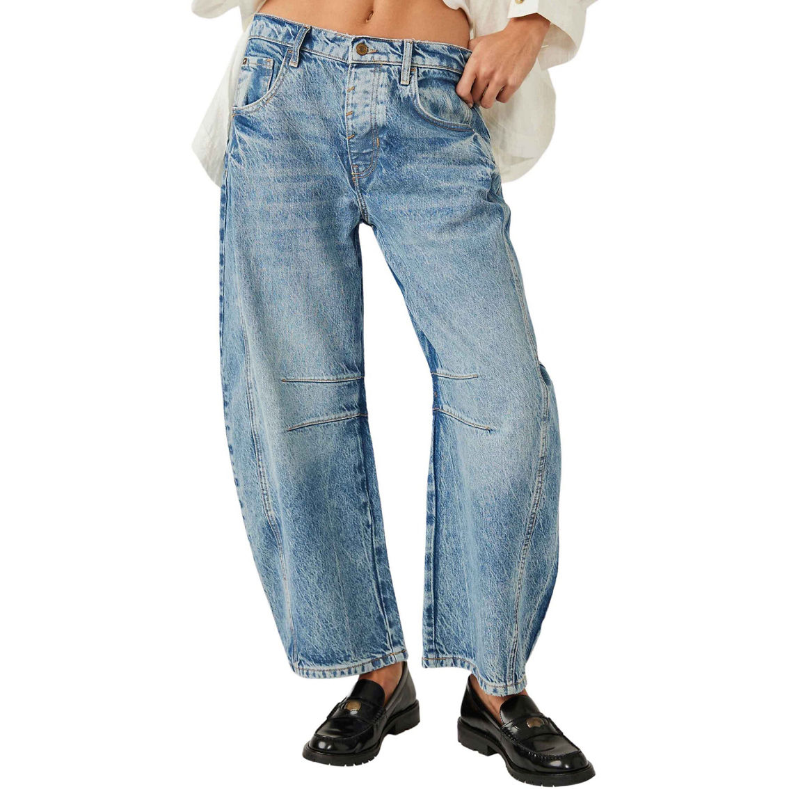 Free People Lucky You Mid Rise Barrel Jeans | Jeans | Clothing ...