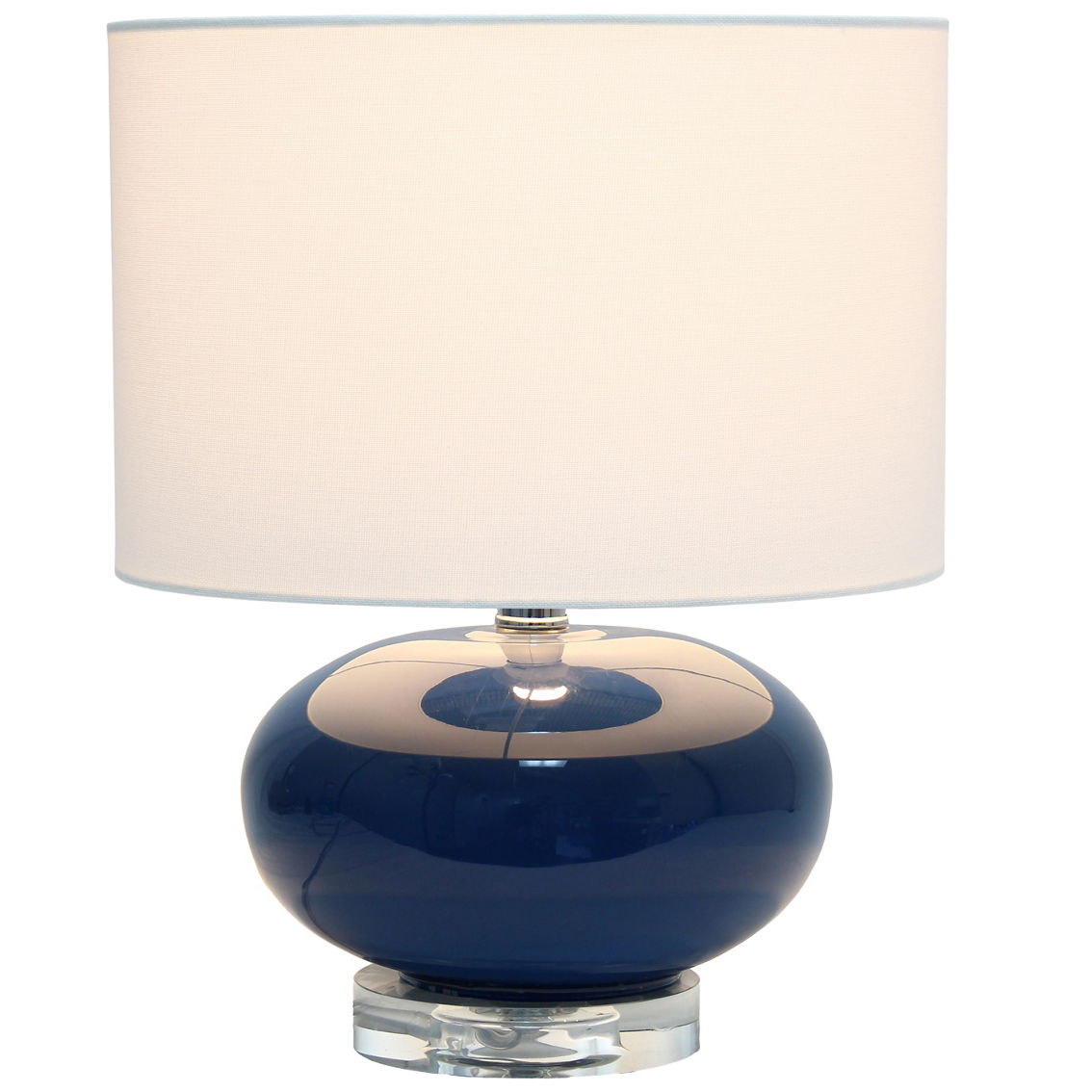 Lalia Home Modern Ovaloid Glass Bedside Table Lamp - Image 2 of 10