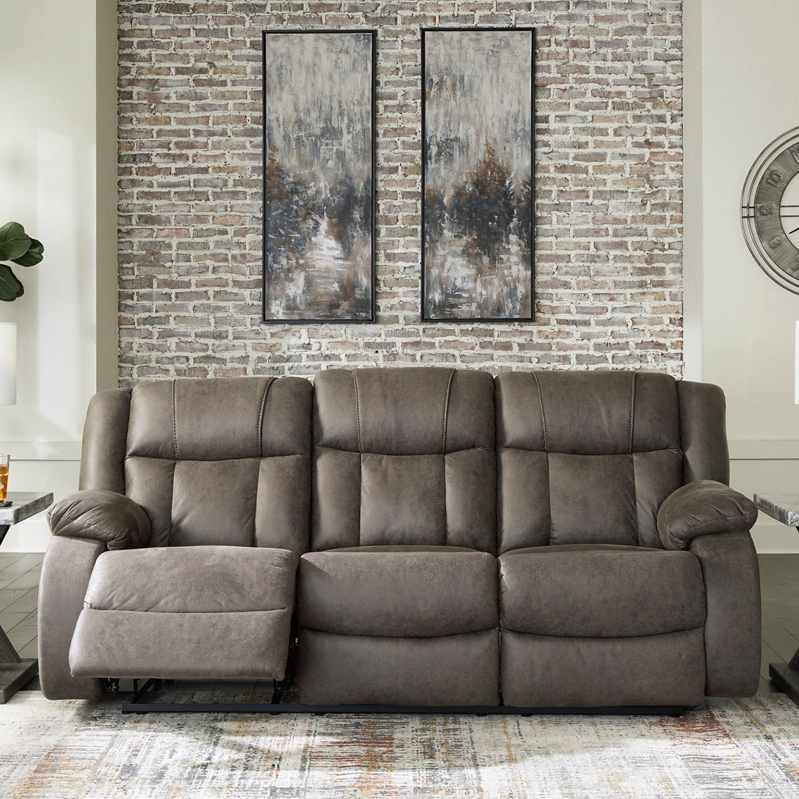 Signature Design by Ashley First Base 2 pc. Reclining Set: Sofa, Loveseat - Image 2 of 4