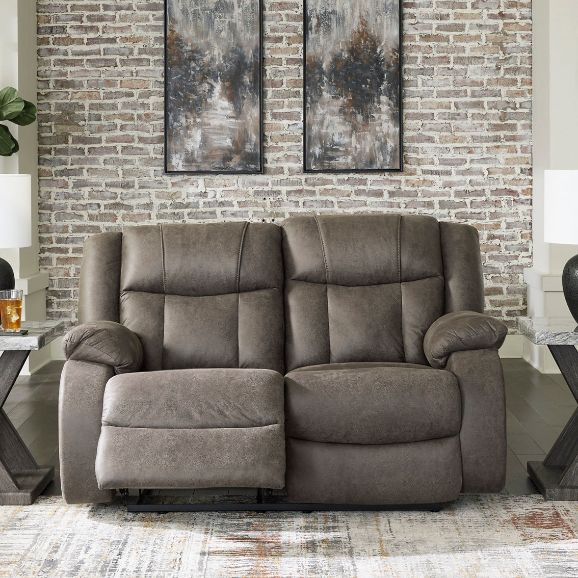 Signature Design by Ashley First Base 2 pc. Reclining Set: Sofa, Loveseat - Image 3 of 4