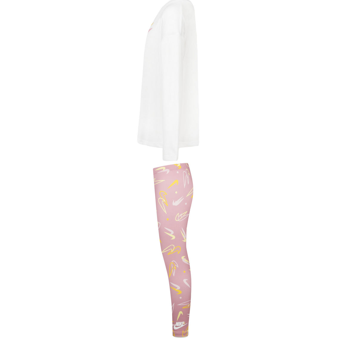 Nike Little Girls Shirt with All Over Print Leggings Set - Image 4 of 7