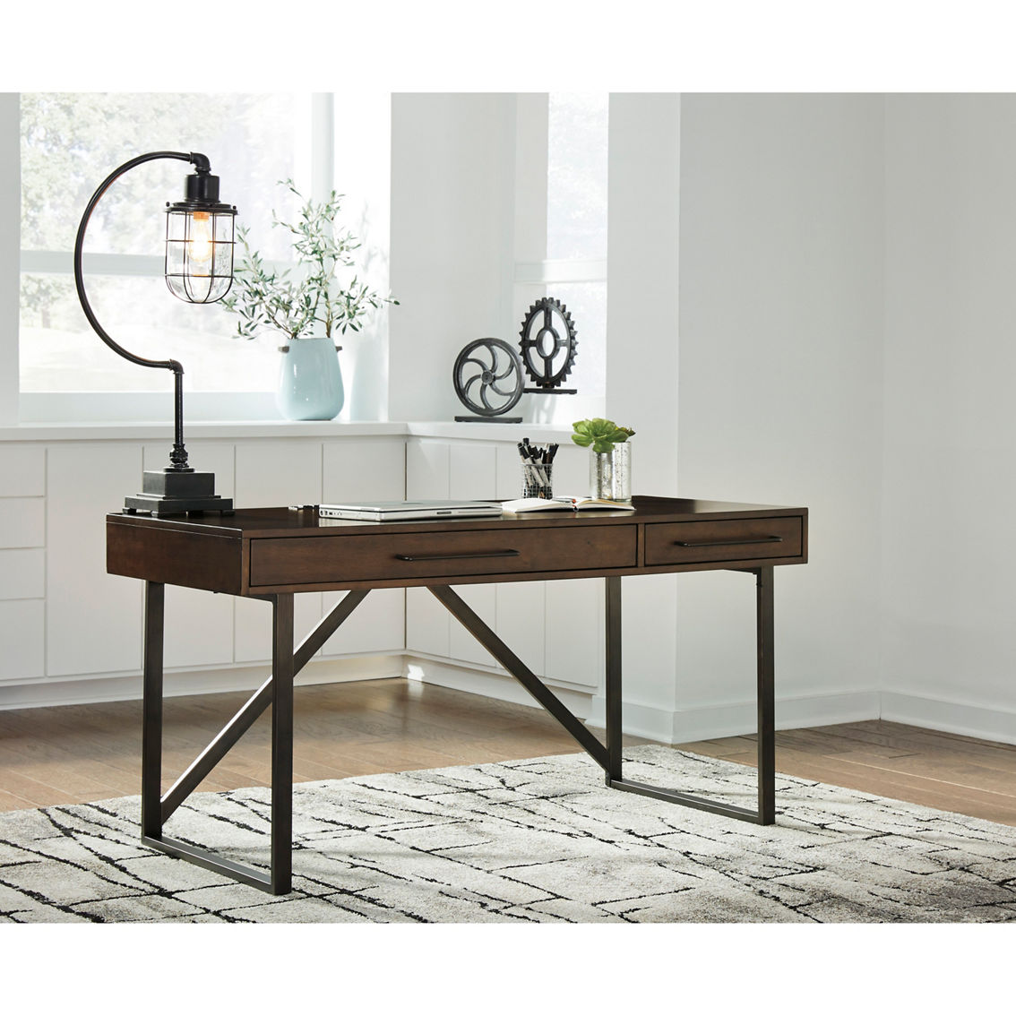 Signature Design by Ashley Starmore 60 in. Desk with Return and Bookcase - Image 5 of 9