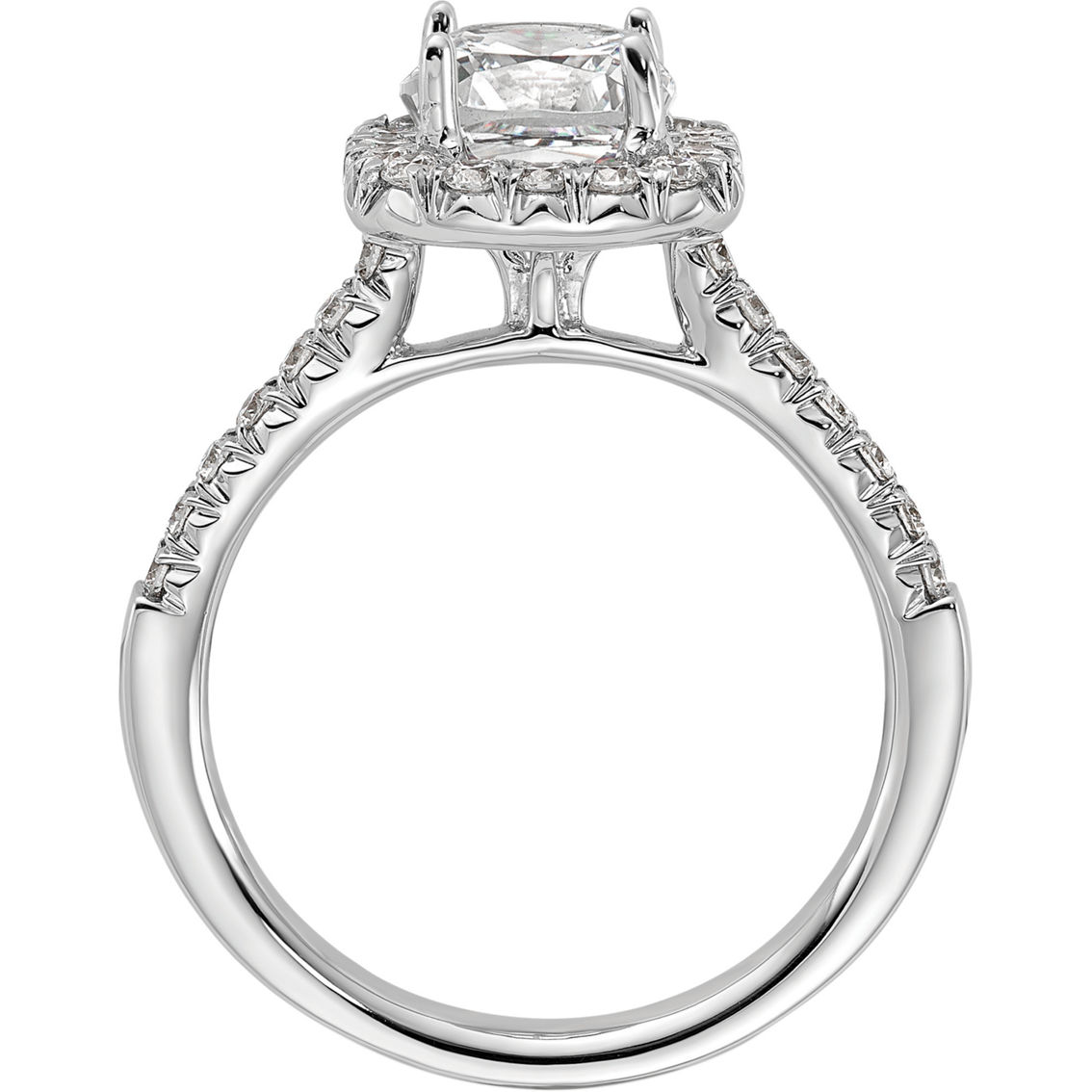 True Origin 14K White Gold 2 CTW Lab Grown Diamond Cushion Halo Engagement Ring - Image 2 of 5
