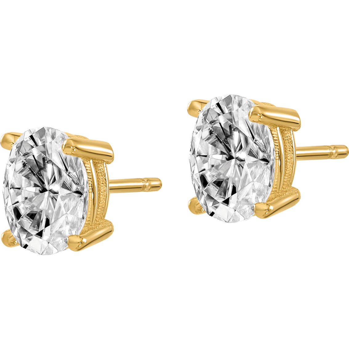 True Origin 14K Gold 1 CTW Lab Grown Diamond Oval Solitaire Earrings, Certified - Image 2 of 4