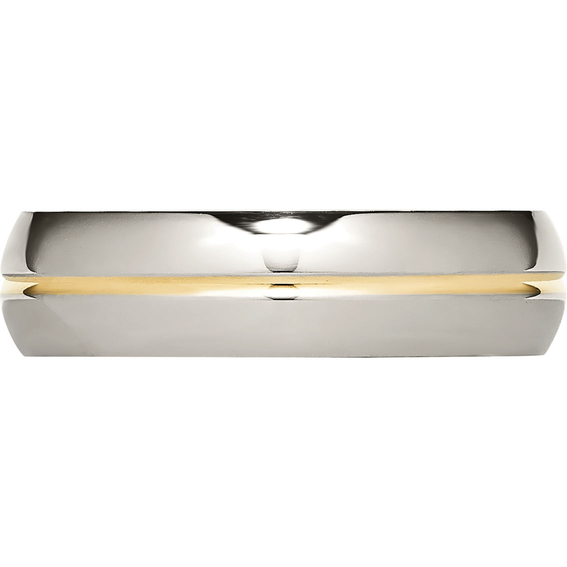 Chisel Titanium Polished Yellow IP Plated 6mm Grooved Band - Image 3 of 5