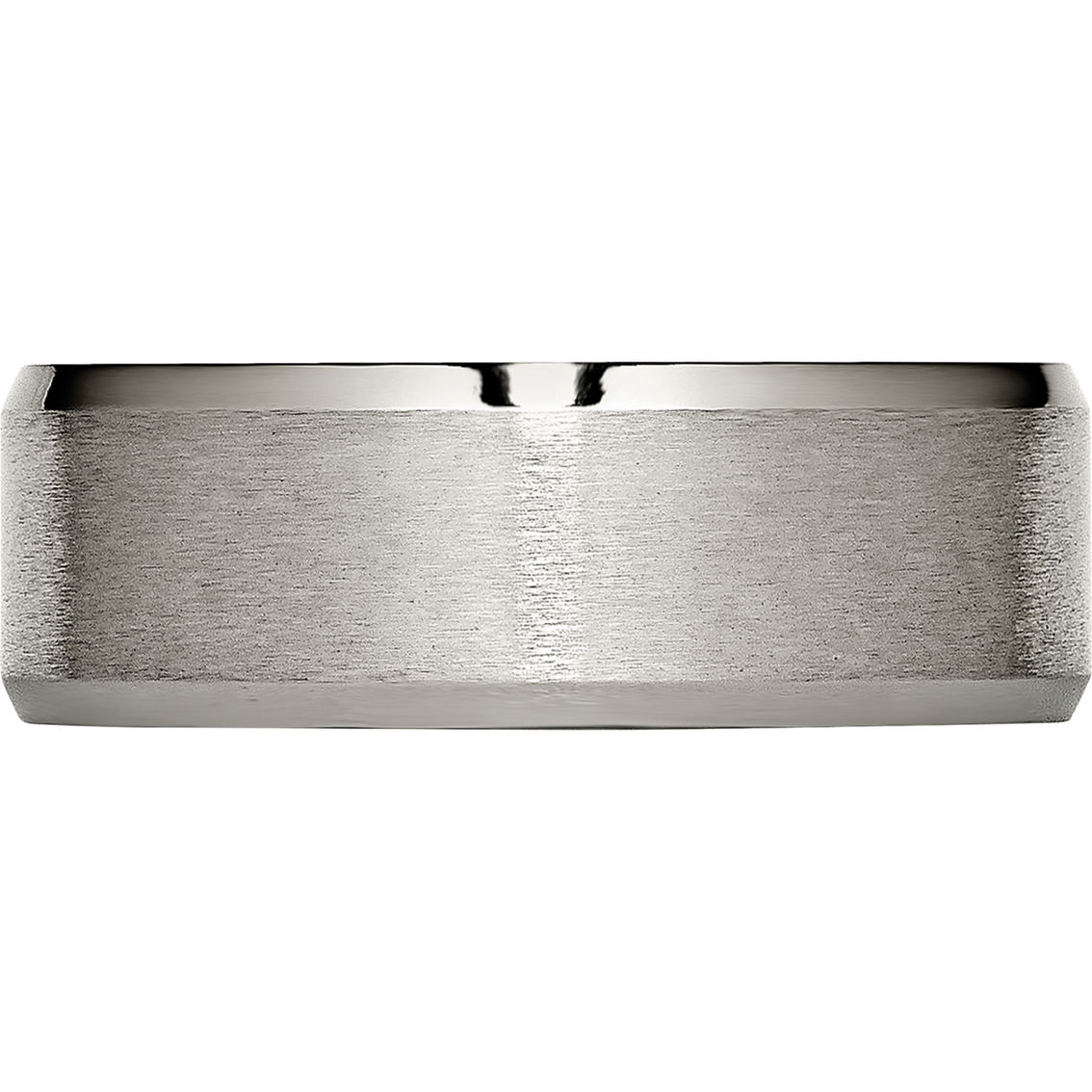 Chisel Titanium Brushed and Polished 8mm Beveled Edge Band - Image 2 of 4