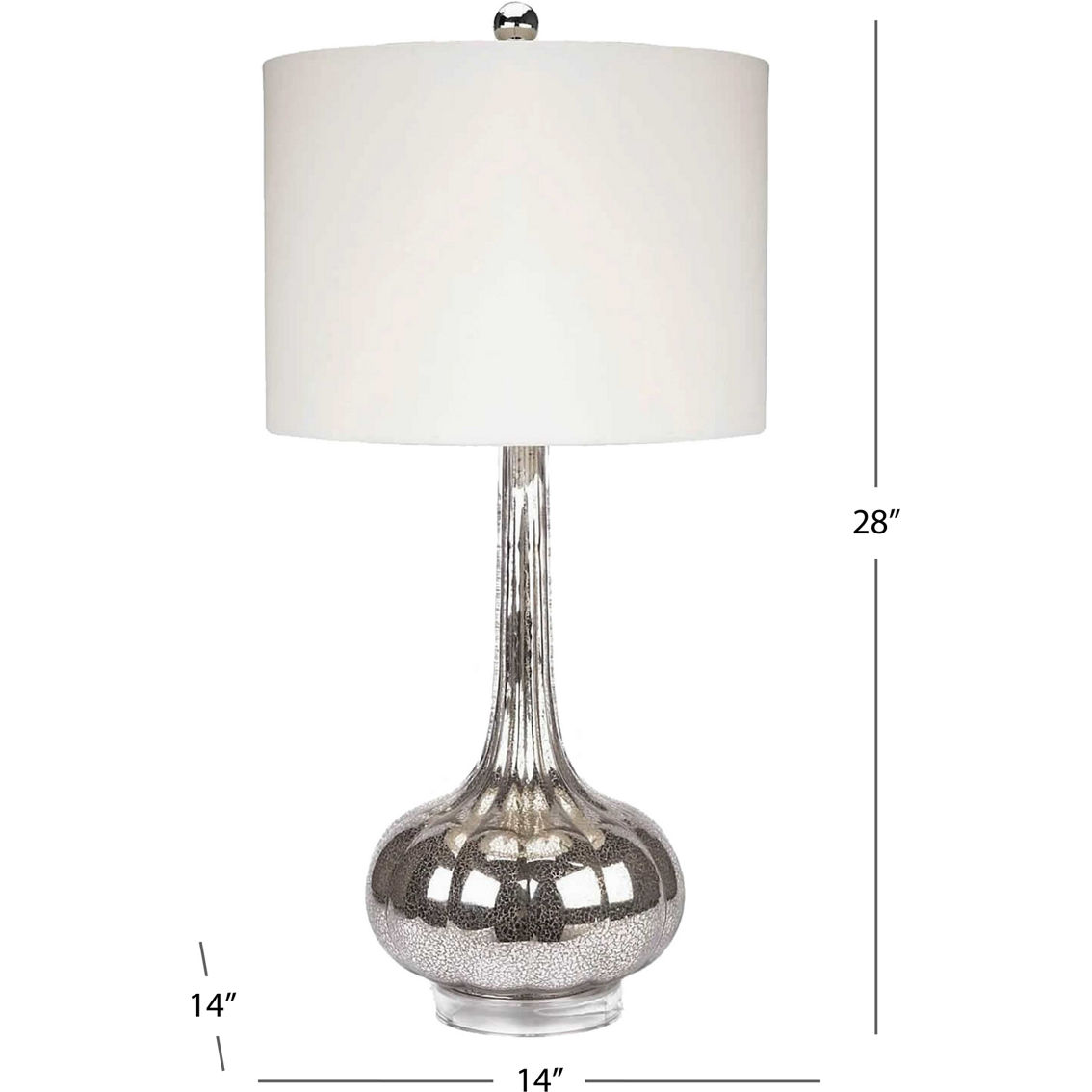 Abbyson Mercury Antiqued Glass Table Lamp Set 2 pc. - Image 4 of 4