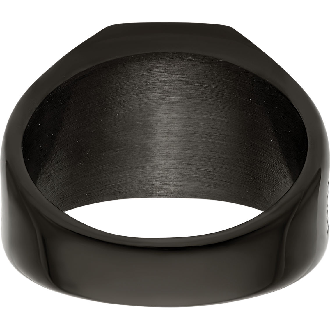 Chisel Stainless Steel Polished Black Ion Plated Signet Ring - Image 3 of 7