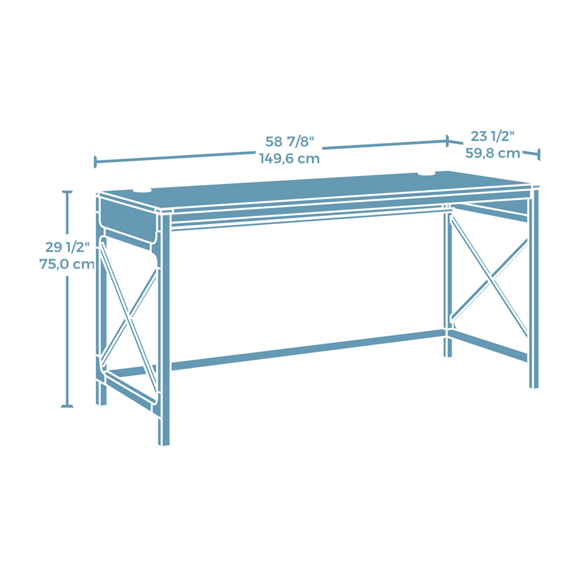 Sauder 59 X 24 In. Commercial Office Desk | Desks | Furniture ...