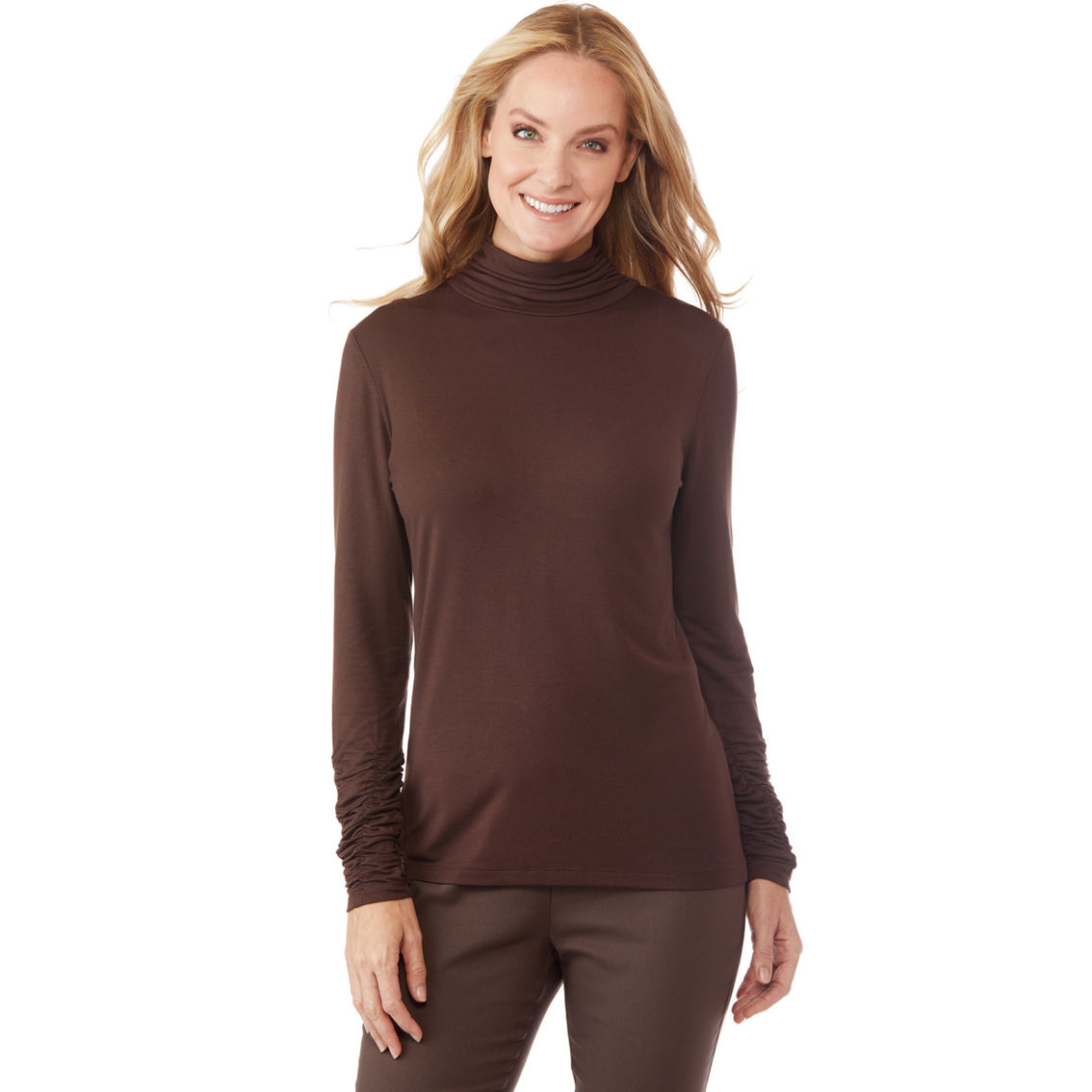Passports Rouched Turtle Neck Top | Tops | Clothing & Accessories ...