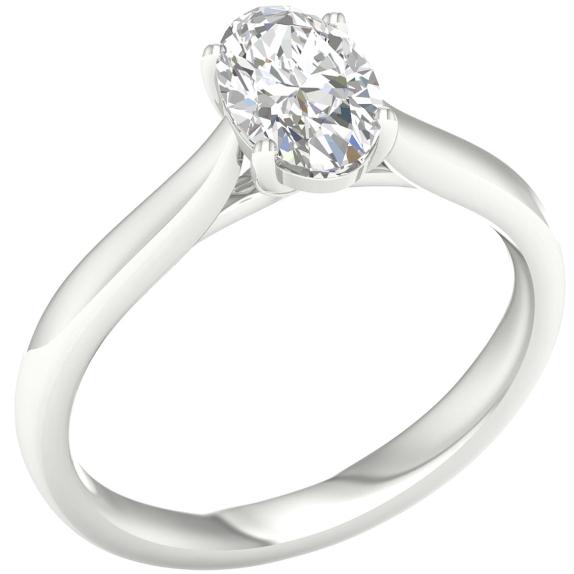 Pure Brilliance 14K White Gold 1 ct. Oval Solitaire Ring IGI Certified, Size 7 - Image 2 of 2