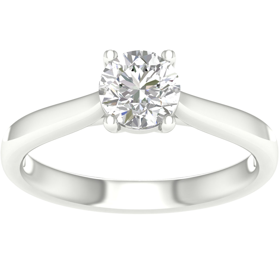 Pure Brilliance 14K White Gold 1 CTW Round Solitaire Ring with IGI Certification
