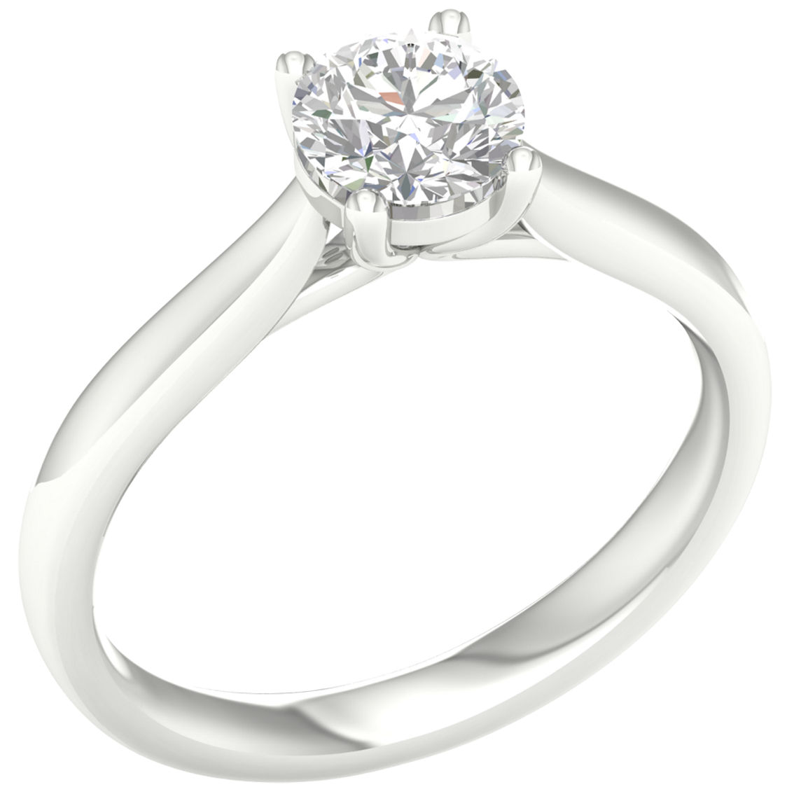 Pure Brilliance 14K White Gold 1 CTW Round Solitaire Ring with IGI Certification - Image 2 of 2
