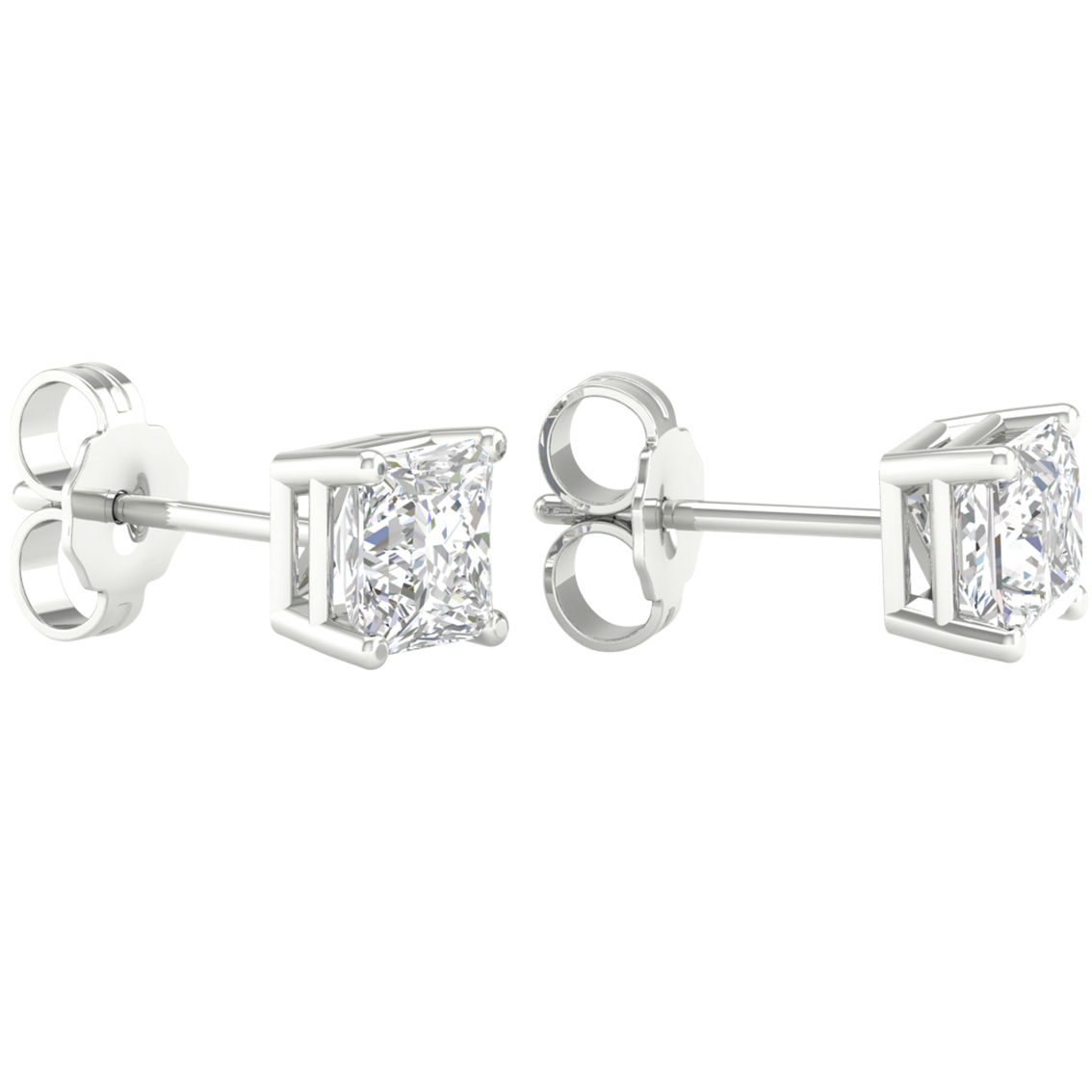 Pure Brilliance 14K White Gold 1 1/2 CTW Stud Earrings with IGI Certification - Image 2 of 2
