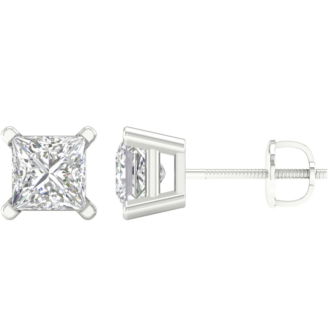 Pure Brilliance 14K White Gold 2 CTW Diamond Stud Earring - Image 1 of 2