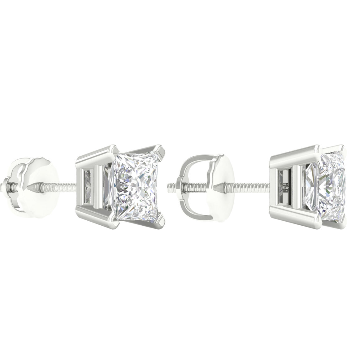 Pure Brilliance 14K White Gold 2 CTW Diamond Stud Earring - Image 2 of 2