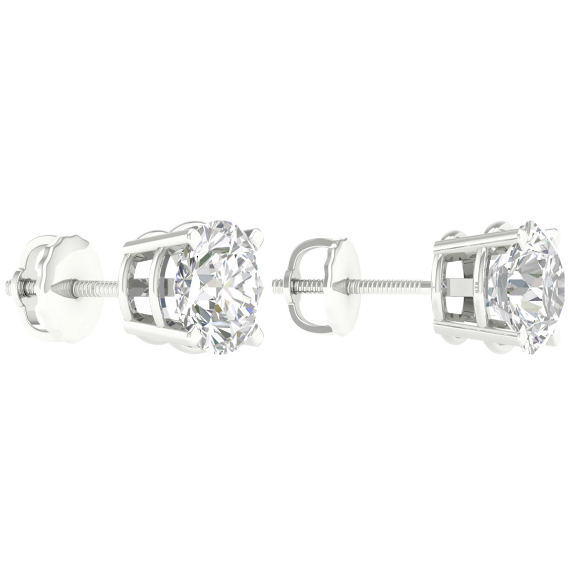 Pure Brilliance 14K White Gold 3 CTW Stud Earring with IGI Certification - Image 2 of 2