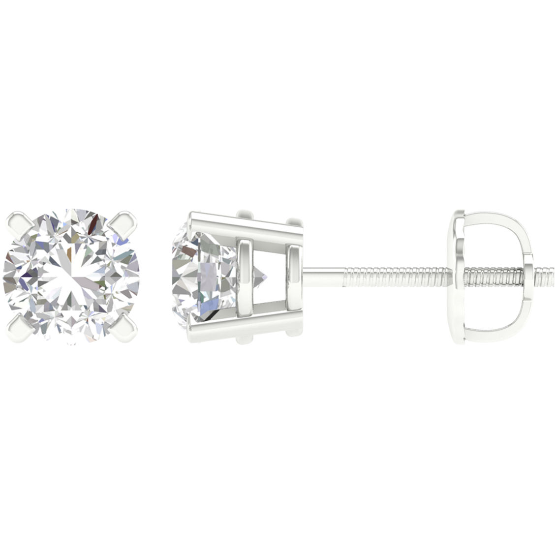 Pure Brilliance 14k White Gold 1 1/2 Ctw Stud Earring With Igi ...