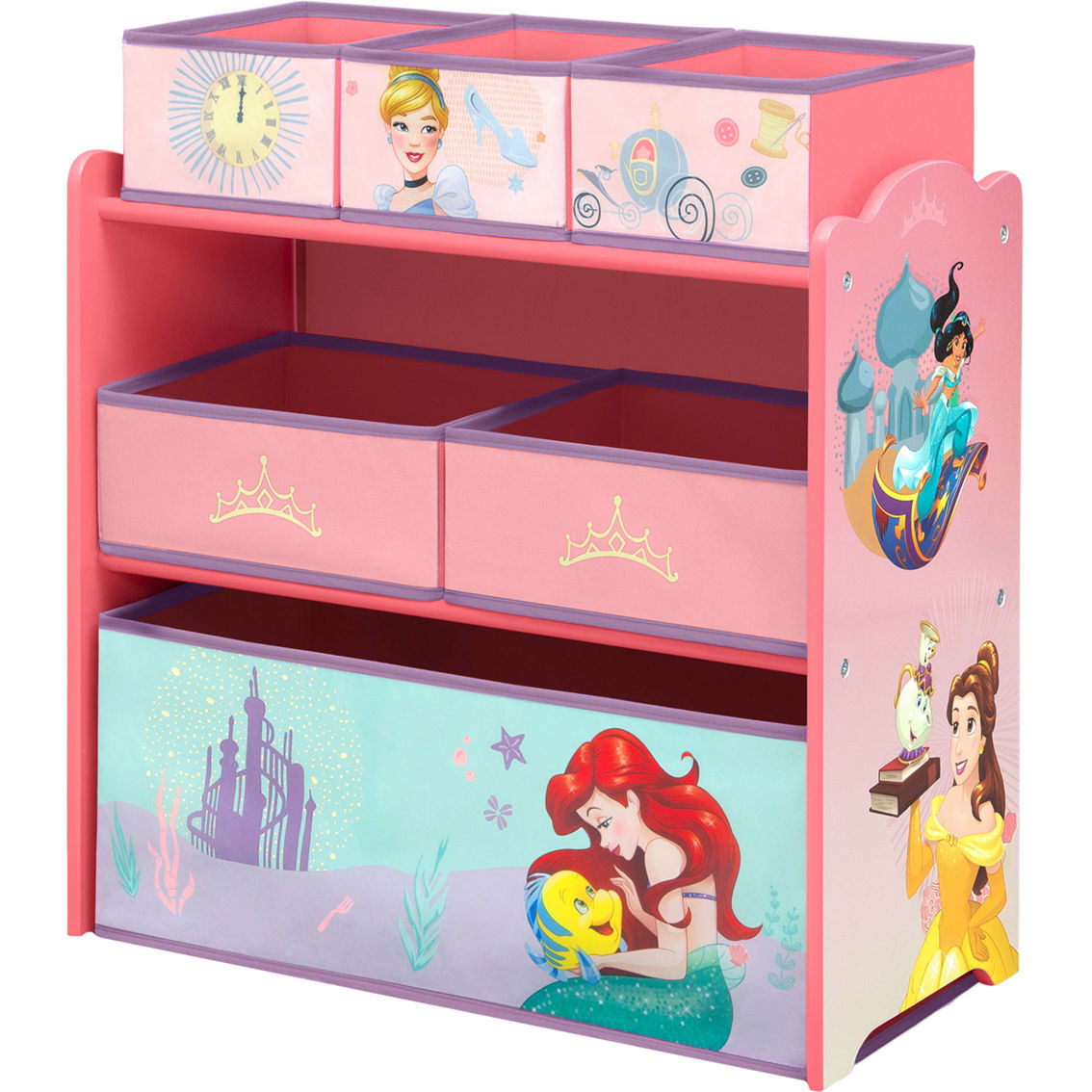 Delta Children Disney Princess 6 Bin Design and Store Toy Organizer - Image 3 of 9