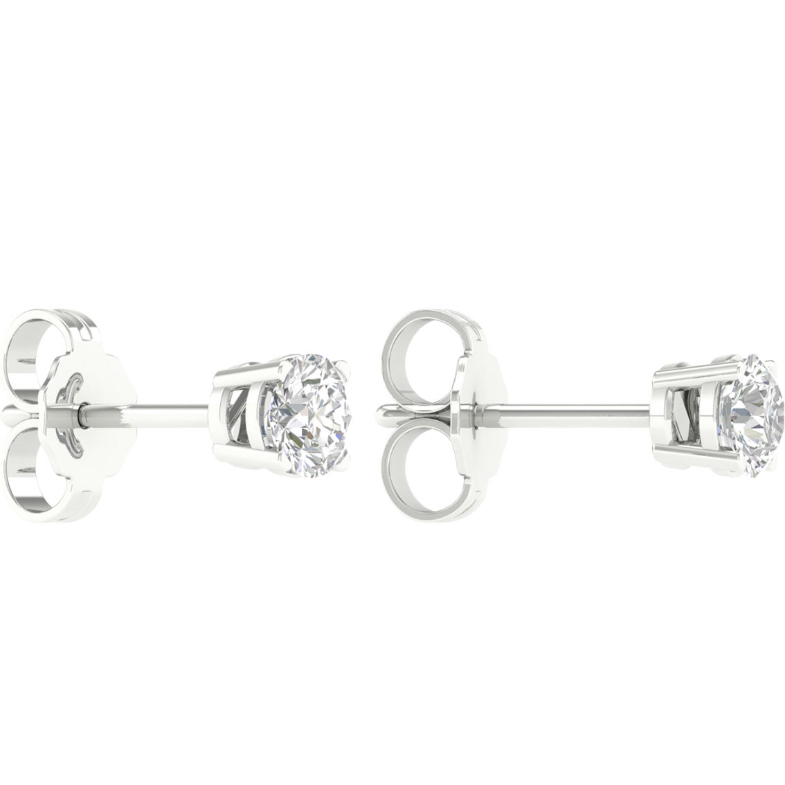 Pure Brilliance 14K White Gold 1/2 CTW Stud Earrings with IGI Certification - Image 2 of 2