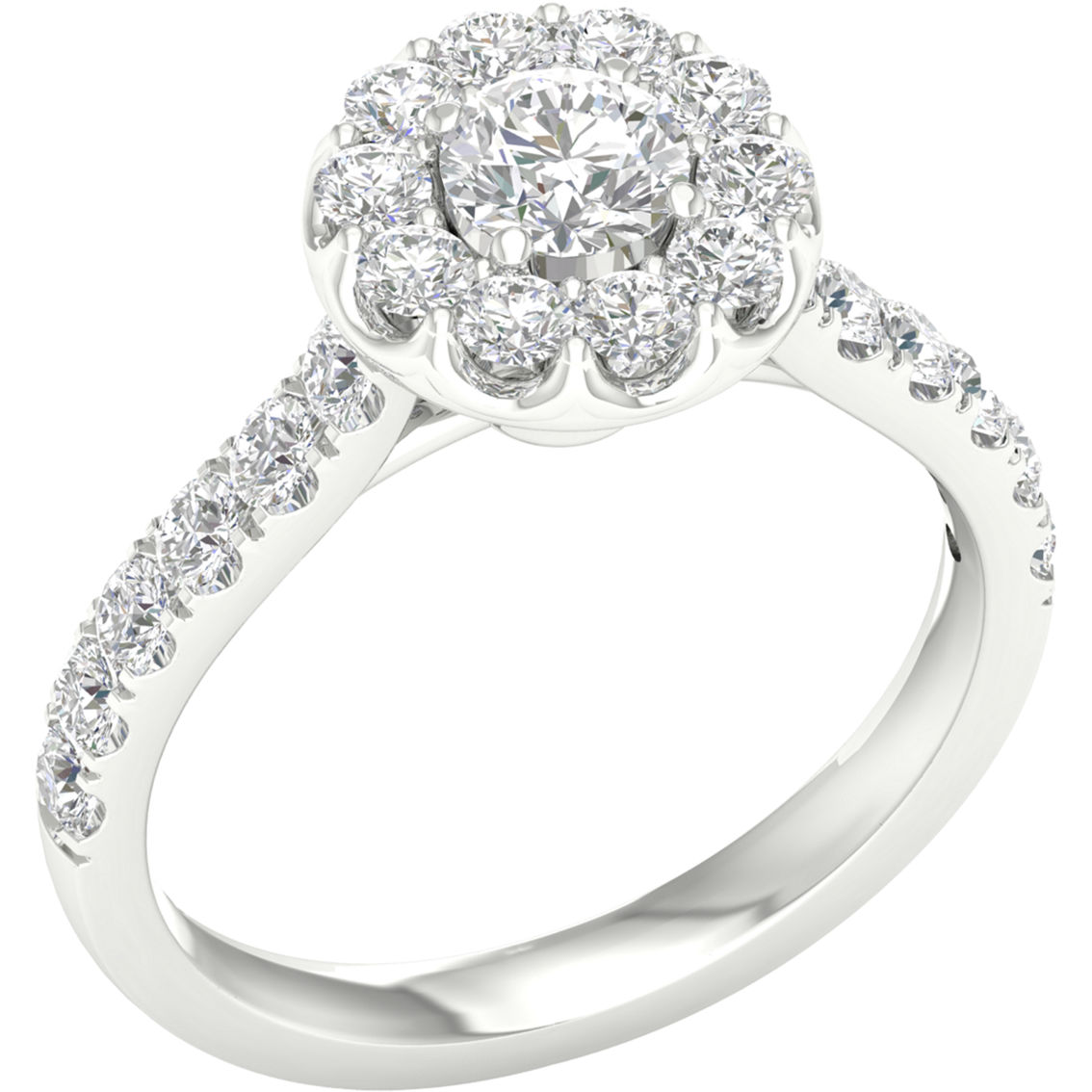 Pure Brilliance 14K White Gold 1 1/2 CTW Engagement Ring IGI Certified Size 7 - Image 2 of 2