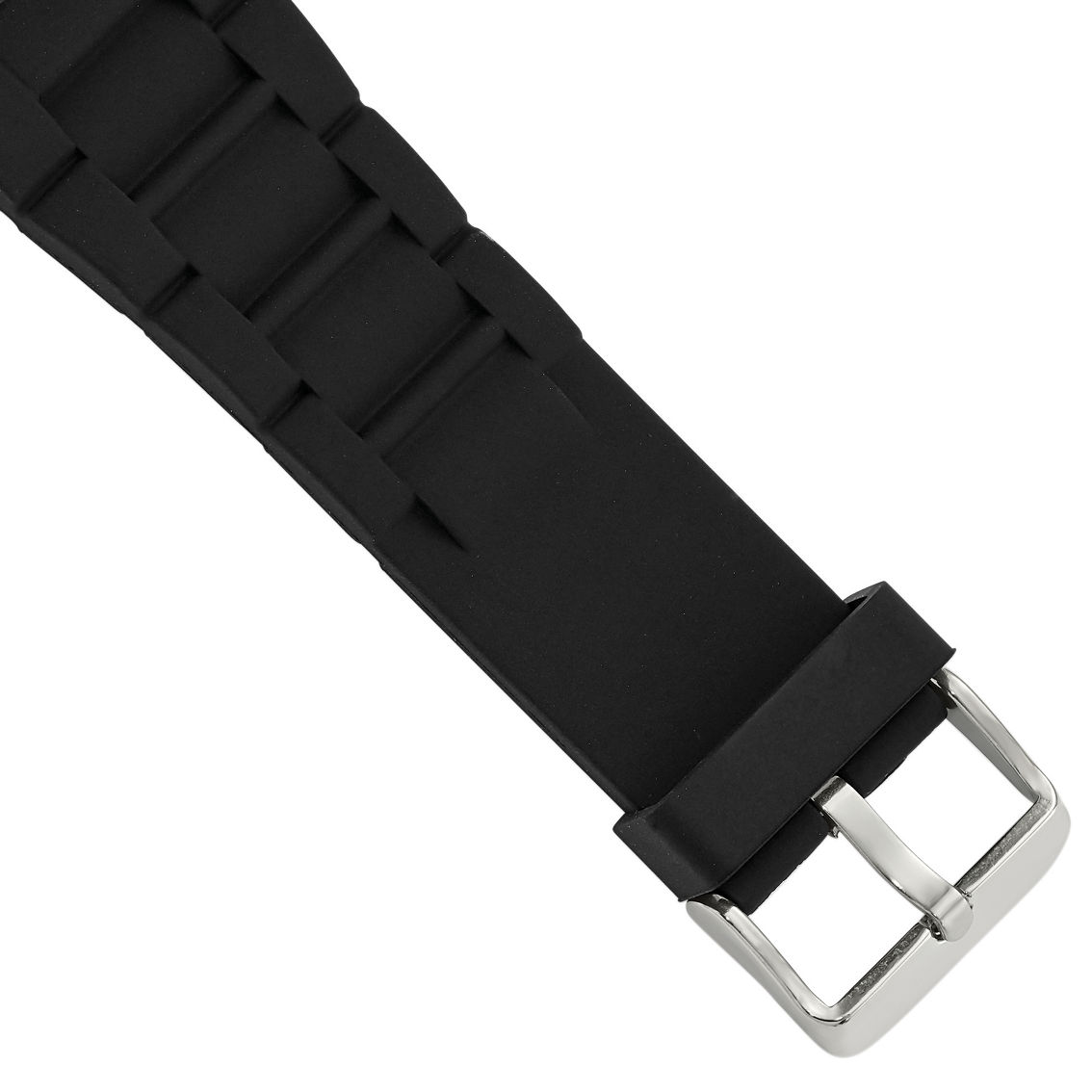 Debeer 26mm Black Link Style Silicone Rubber Stainless Steel Buckle Watch Band - Image 3 of 4