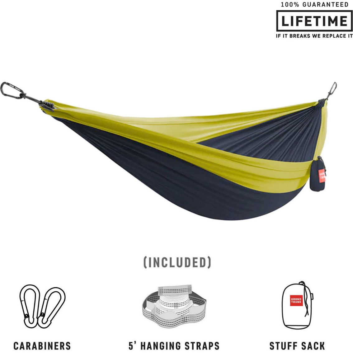 Grand Trunk Double Deluxe Parachute Nylon Hammock with Straps - Image 2 of 3