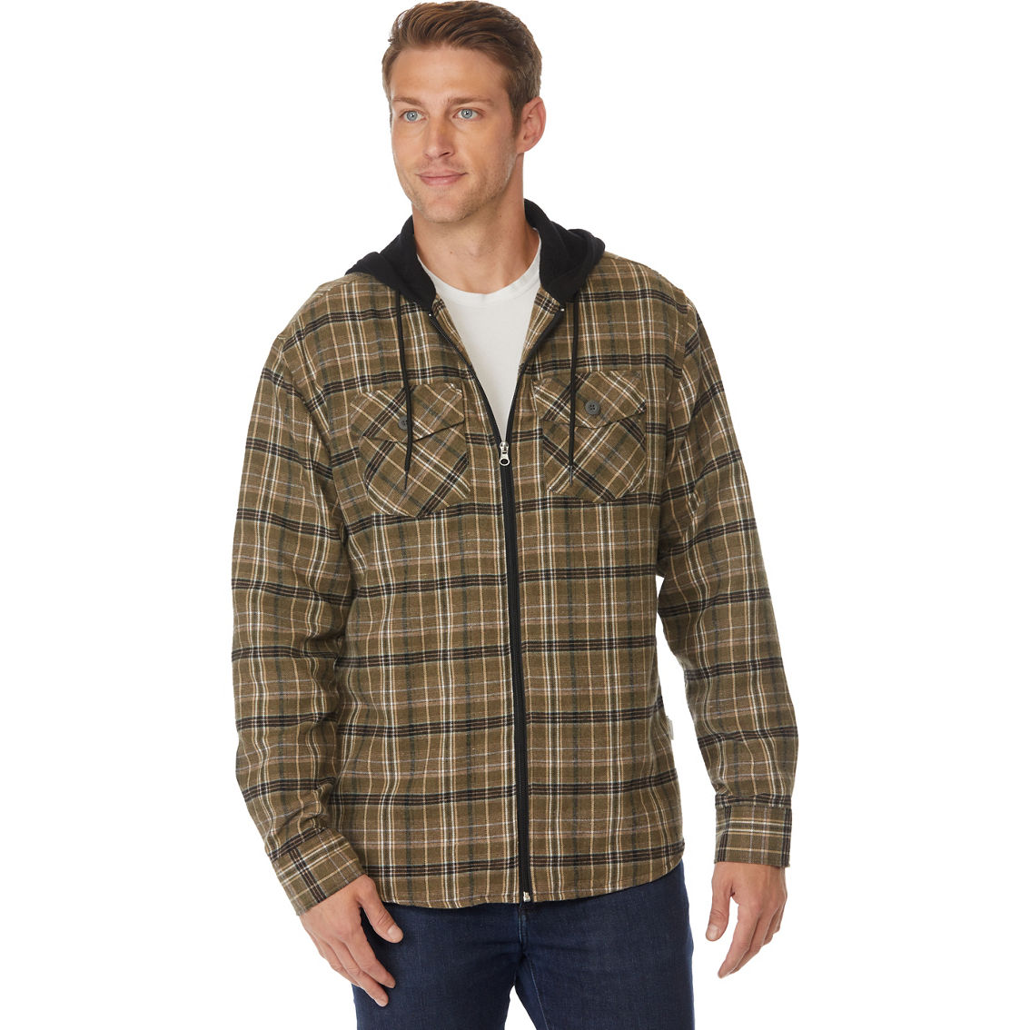 Wearfirst Zipper Closure Flannel Sherpa Lined Hoodie | Shirts ...