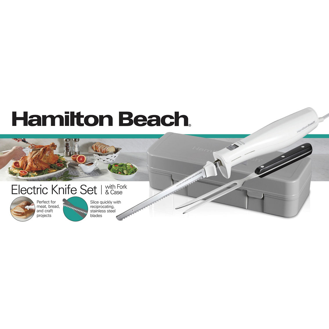 Hamilton Beach Electric Knife Set with Fork and Case - Image 2 of 2