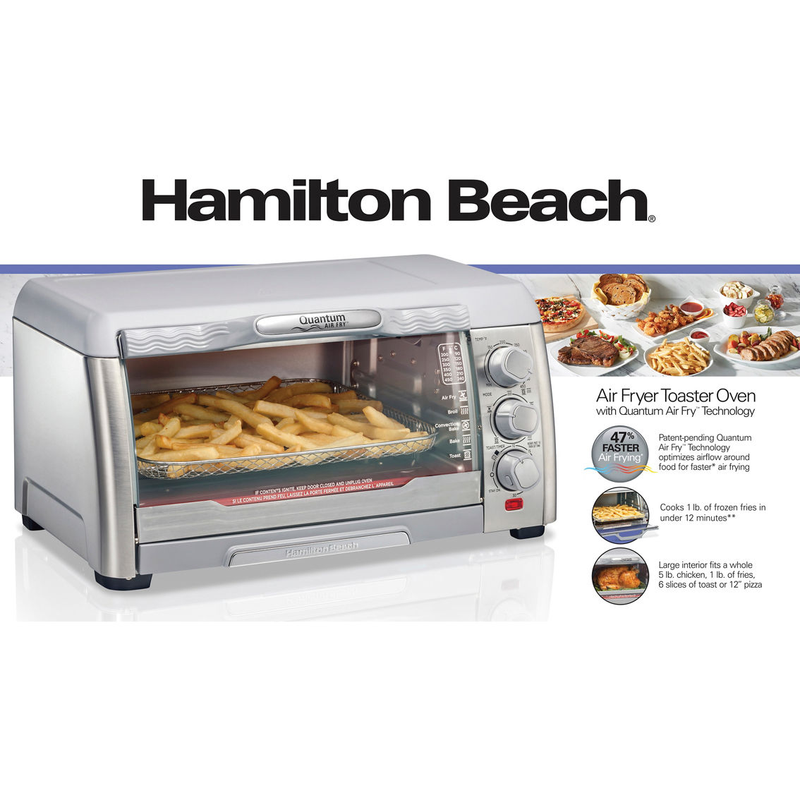 Hamilton Beach Air Fryer Toaster Oven with Quantum Air Fry - Image 3 of 4