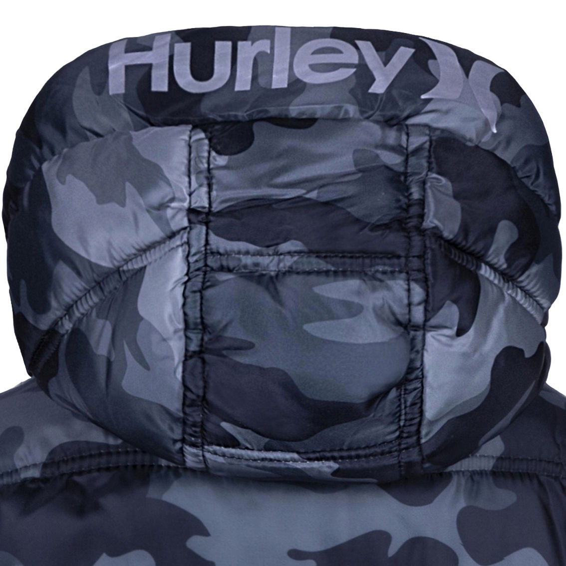 Hurley Little Boys Stripe Sleeve Puffer Coat - Image 5 of 7