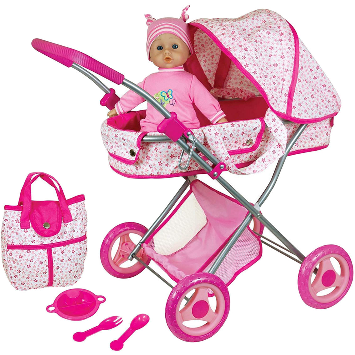 Lissi Deluxe Doll Pram with 13 in. Baby Doll and Accessories - Image 2 of 4