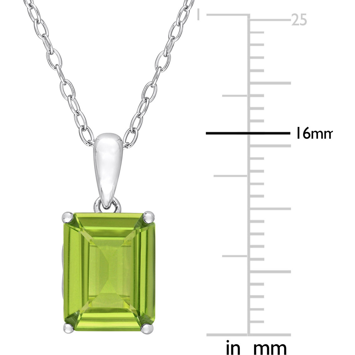 Sofia B. 2pc Set Emerald-Cut Peridot Solitaire Necklace & Earrings Sterling Silver - Image 4 of 4