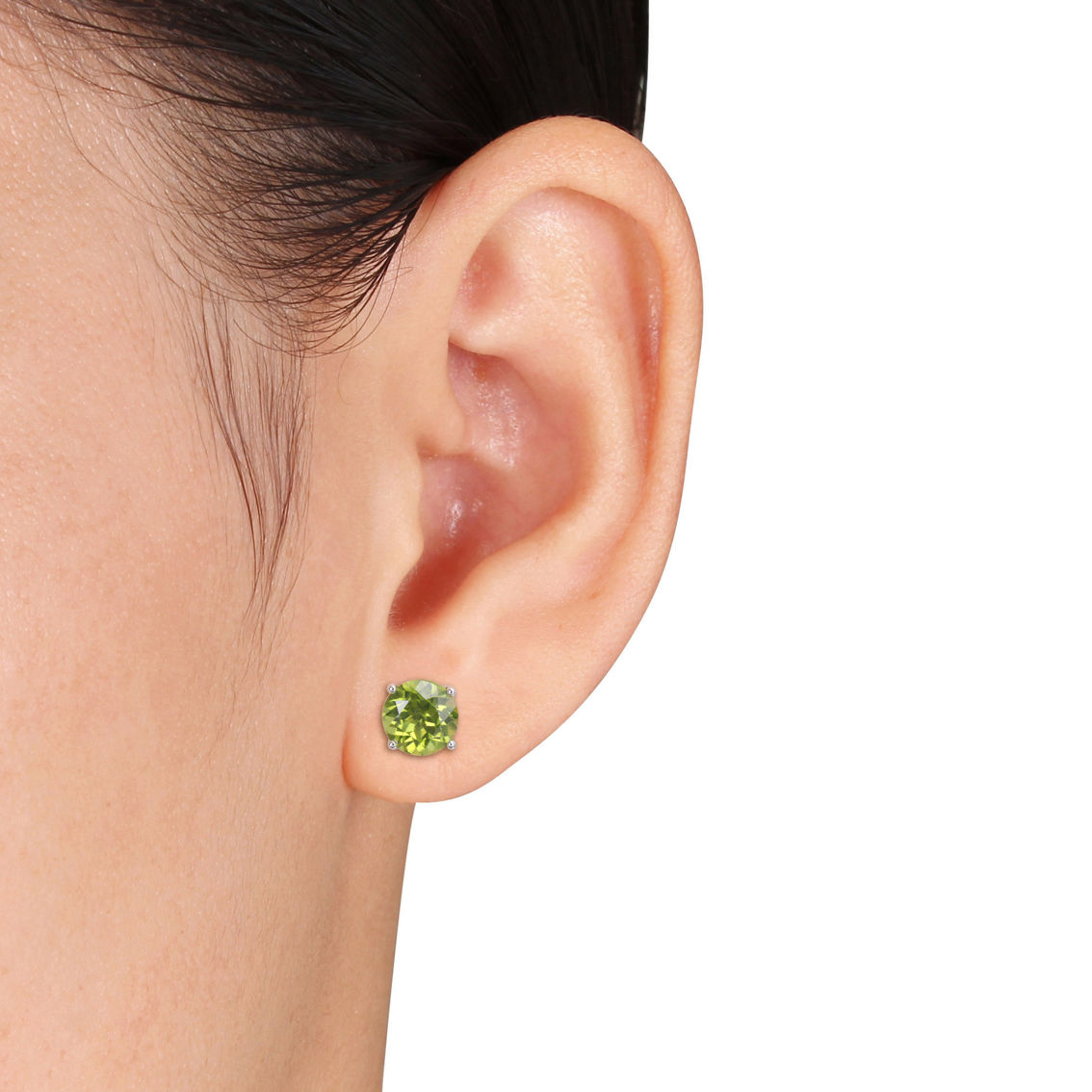 Sofia B. 2pc Set Peridot Solitaire Necklace and Stud Earrings in Sterling Silver - Image 2 of 4