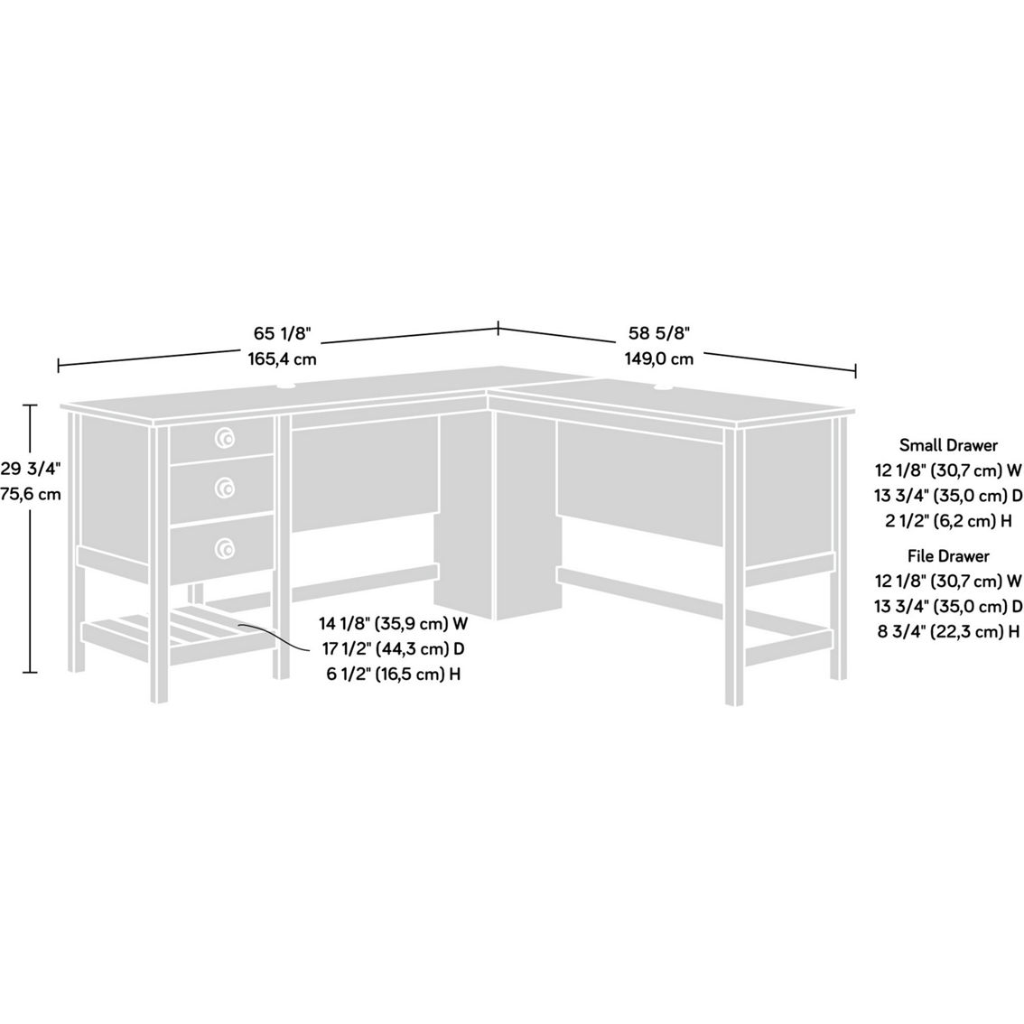 Sauder L Shaped Home Office Desk, Rustic Cedar - Image 2 of 2