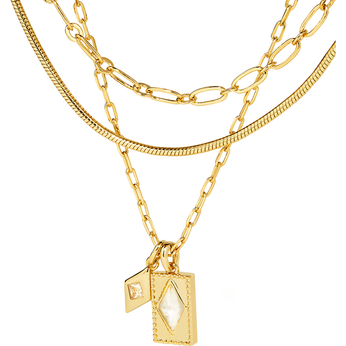 Kendra Scott Kinsley Multistrand Necklace in Gold Ivory Mother Of Pearl - Image 2 of 3
