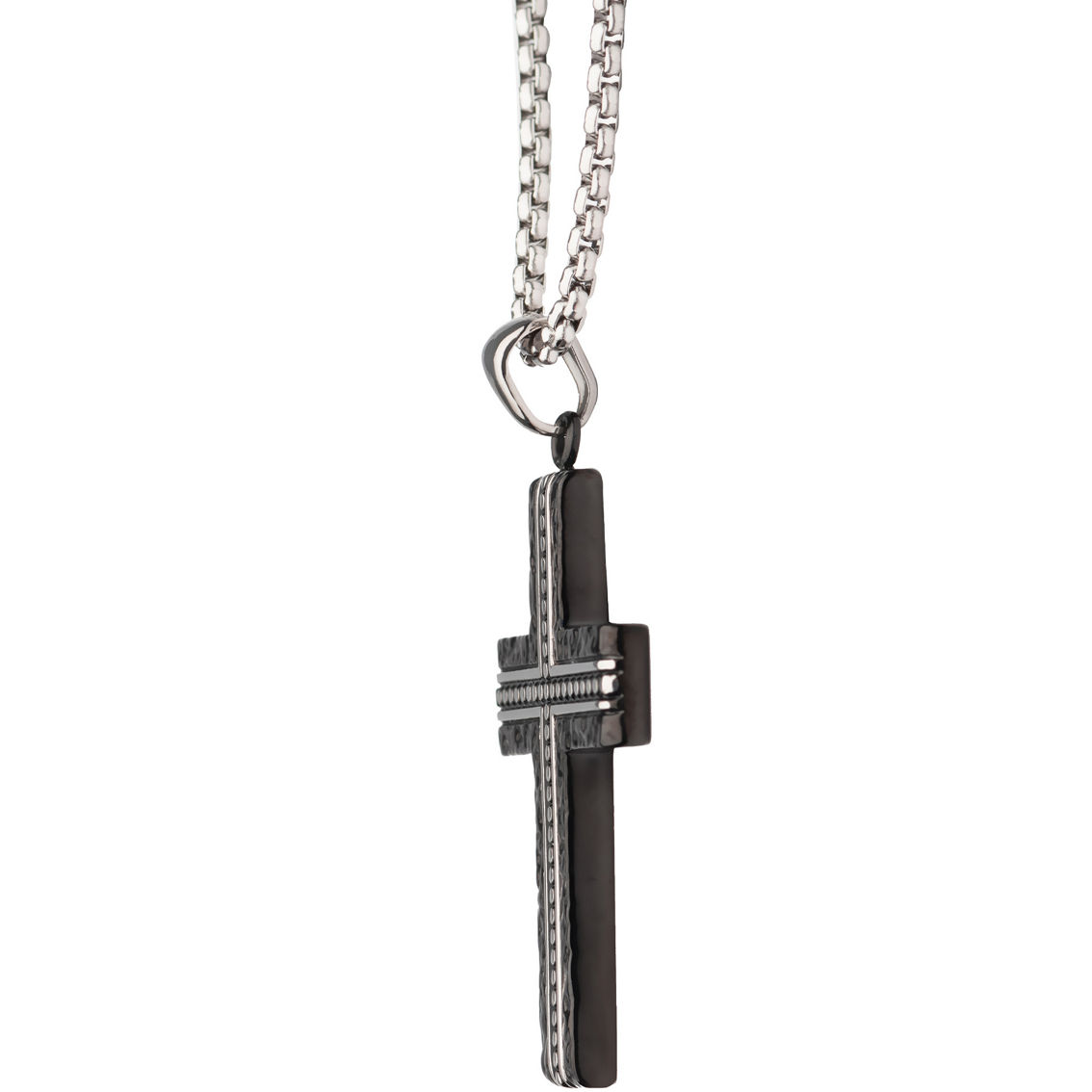 Inox Stainless Steel Blacksmith Hammered Pendant with Box Chain - Image 3 of 3